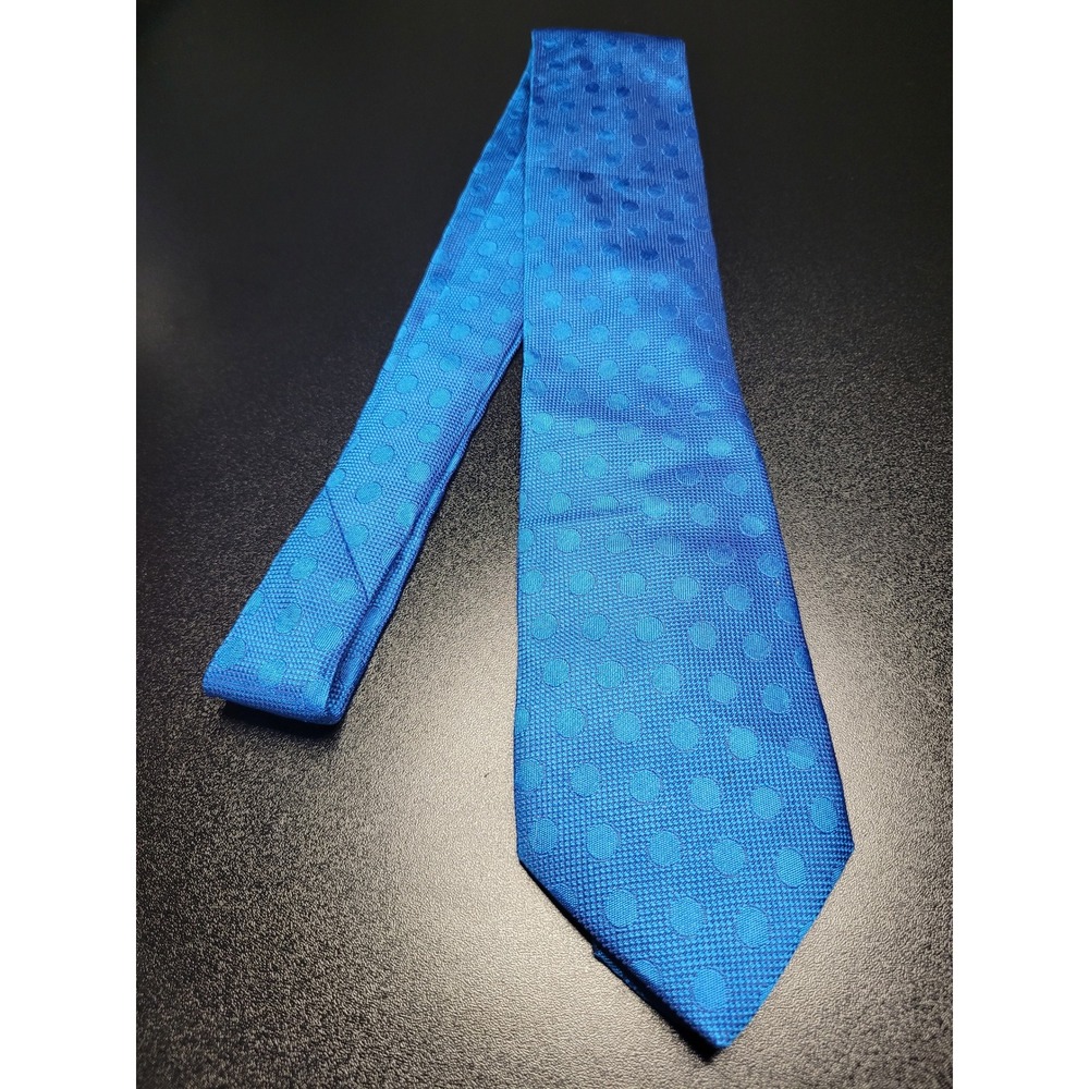 Thomas Pink Men's‎ Necktie Blue Polka Dot Silk 3.25" x 58" Excellent - Picture 4 of 5